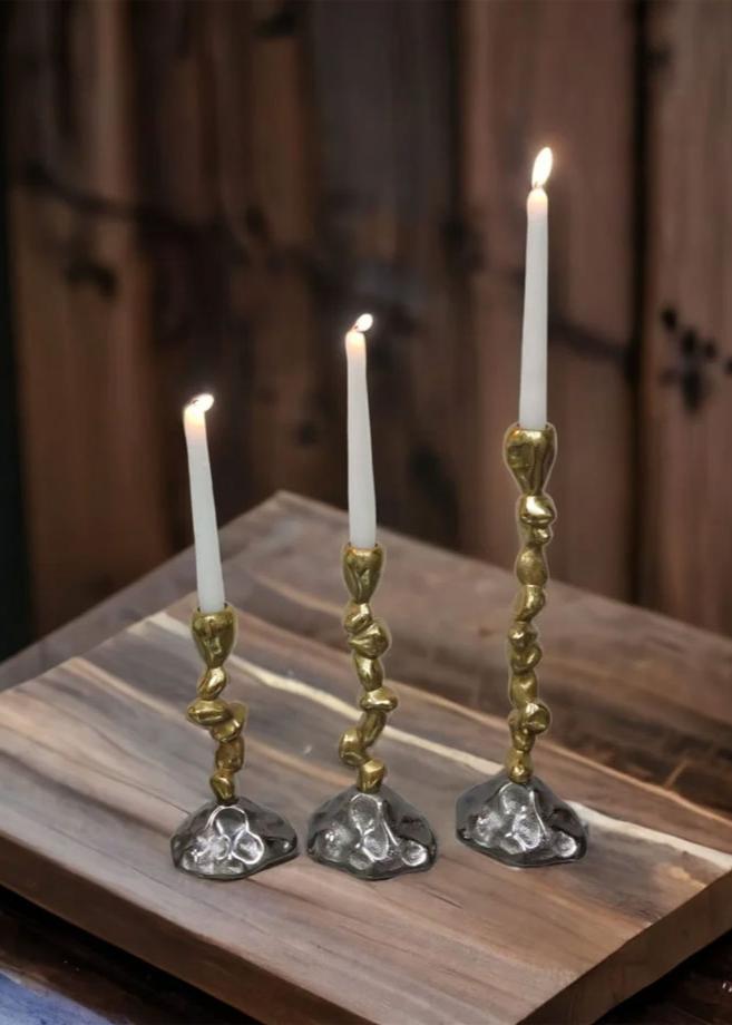 Table Top Aluminium Gold Candle Holder