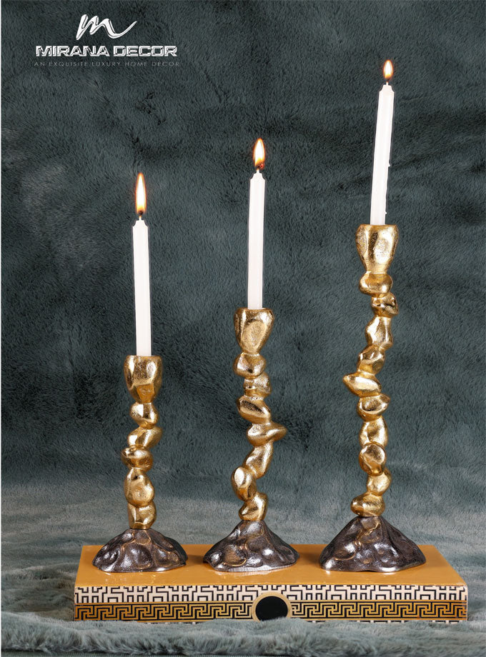 Table Top Aluminium Gold Candle Holder