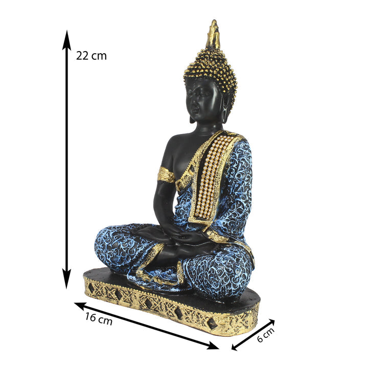 Blue Meditating Buddha Decorative Showpiece – 24 cm
