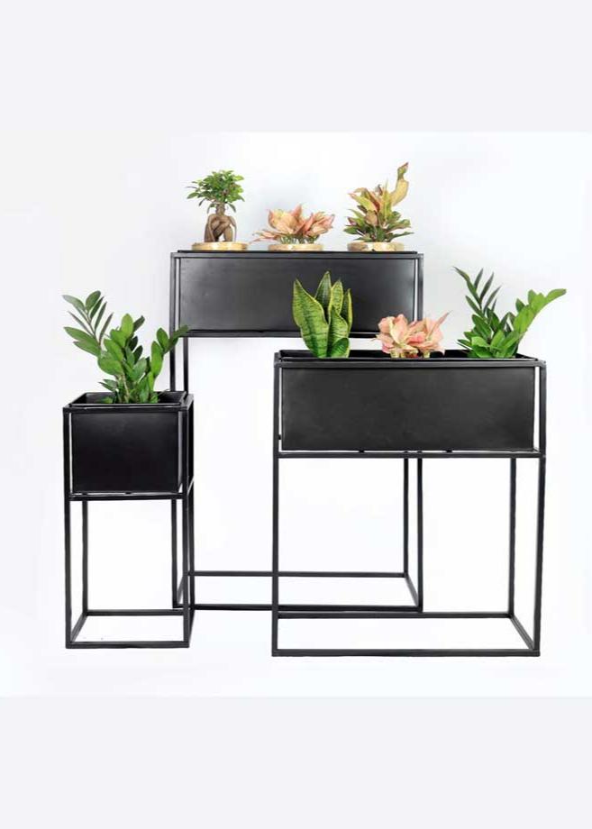 Rectangle Flower Pot Stand Set of 3