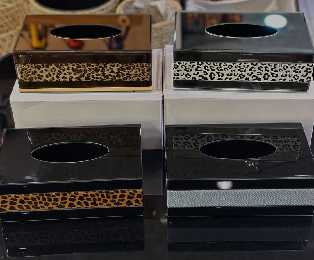 Luxury Leopard Mirror Tissue Box – Bold & Elegant