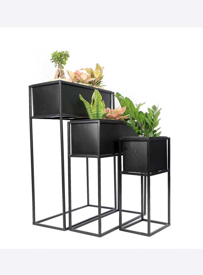 Rectangle Flower Pot Stand Set of 3