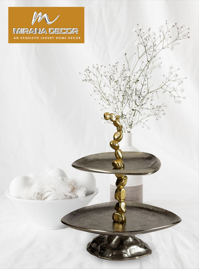 Nickel and Gold Tier Stand