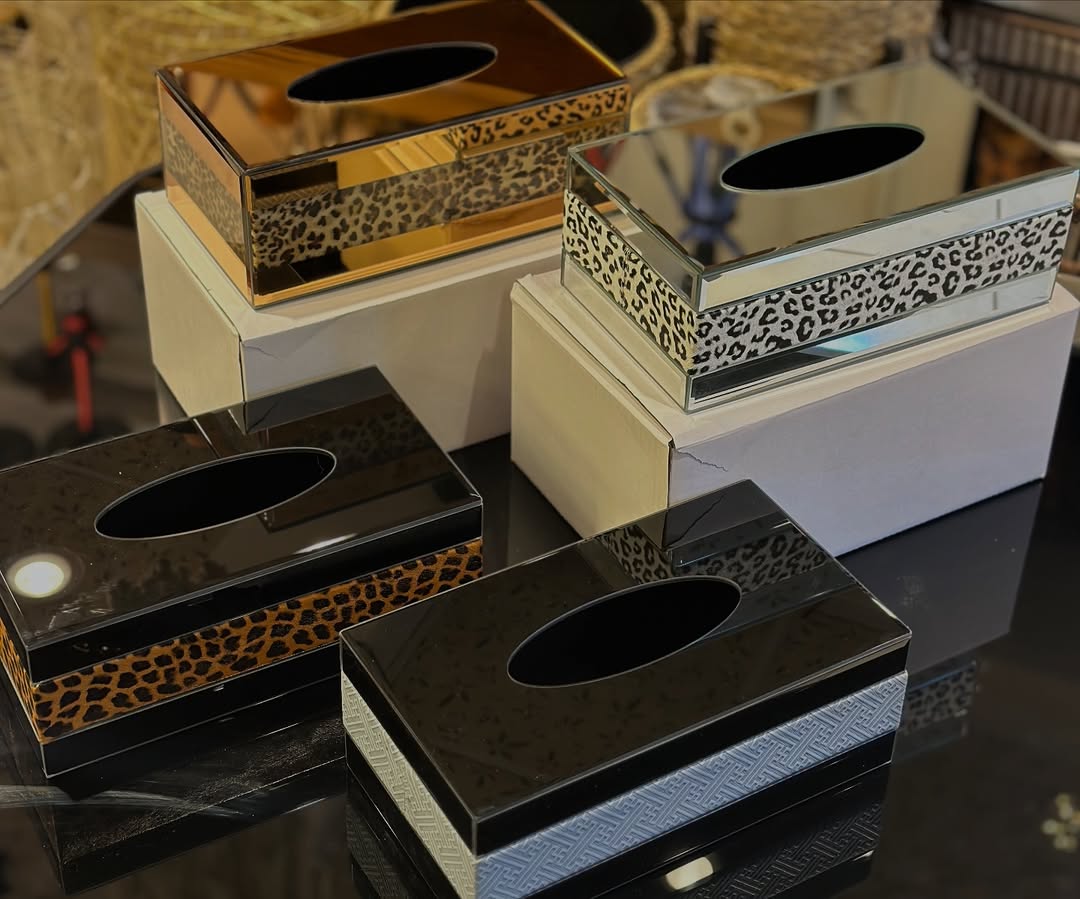 Luxury Leopard Mirror Tissue Box – Bold & Elegant