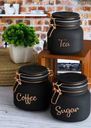 Tea Coffee Sugar Canister Set of 3