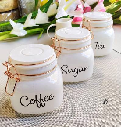 Tea Coffee Sugar Canister Set of 3