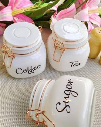 Tea Coffee Sugar Canister Set of 3