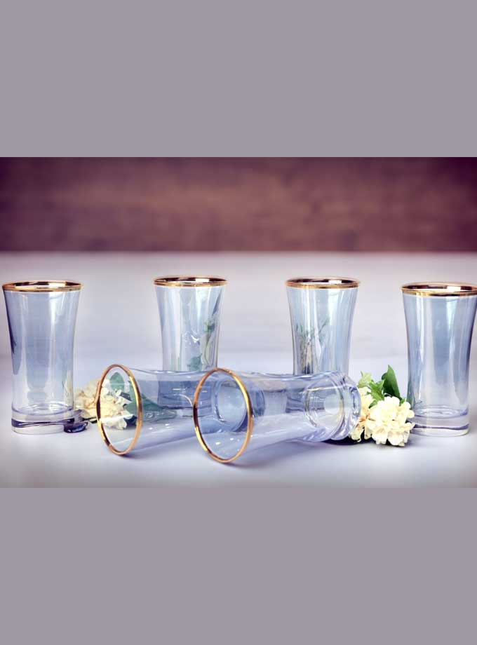 Mirana Decoor blue luster juice glasses in gold box