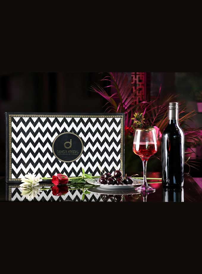 Premium pink luster wine glasses, perfect for gifting