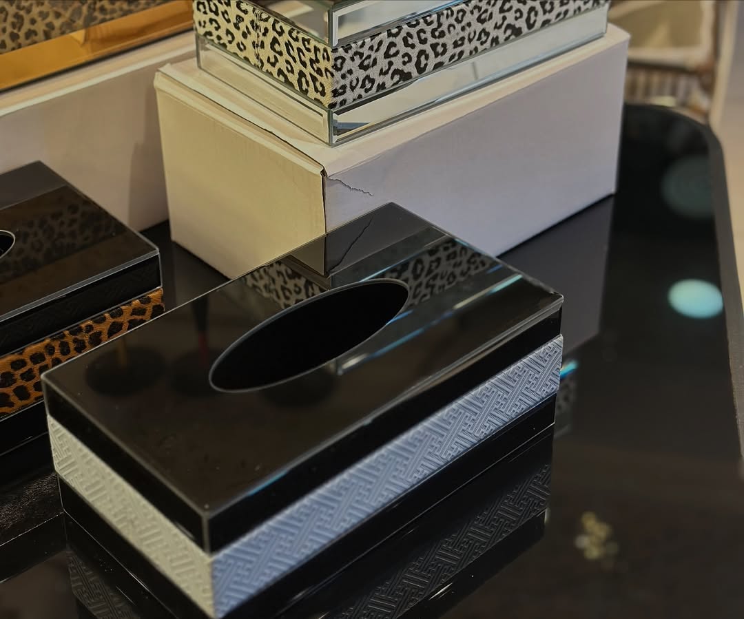 Luxury Leopard Mirror Tissue Box – Bold & Elegant