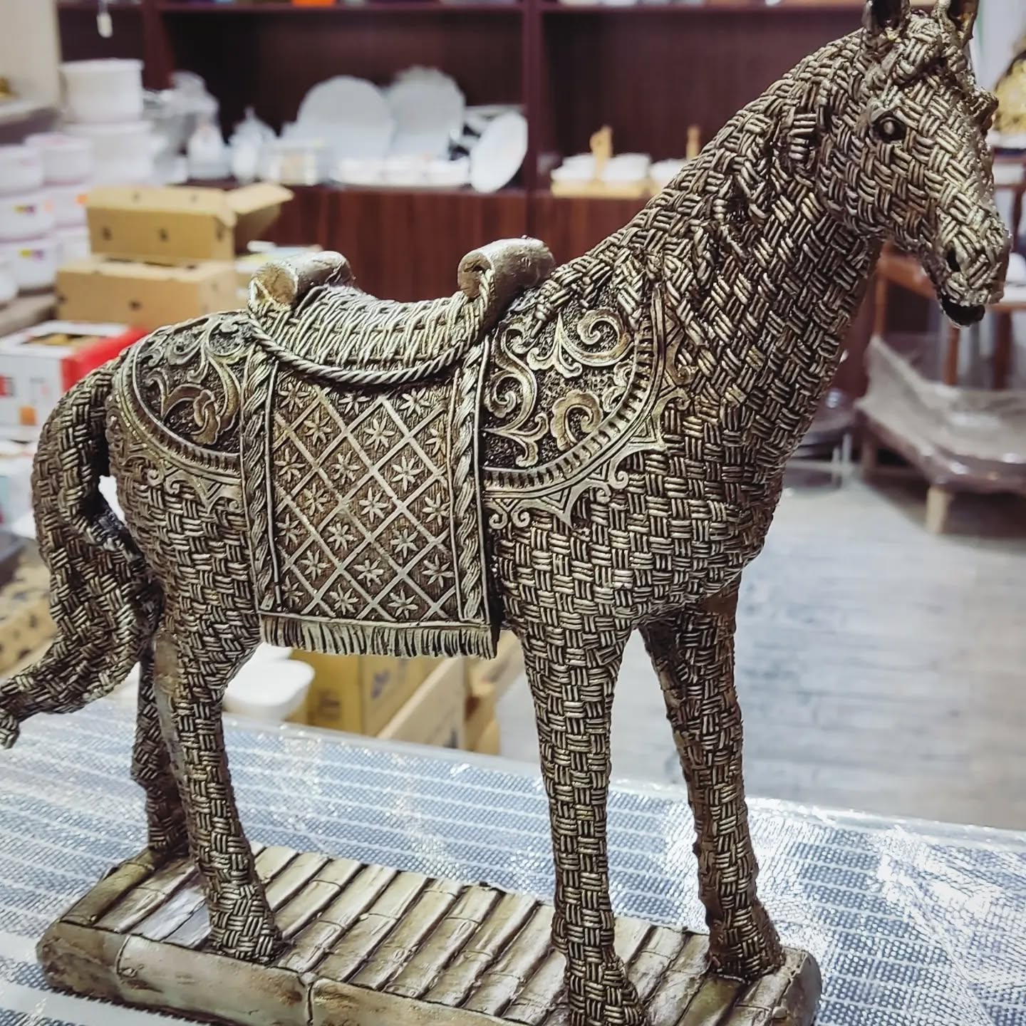 TIED RIBBONS Horse Showpiece for Good Luck