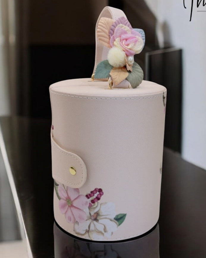 3 Layer Round Pu Leather Jewelry Storage Organizer Box