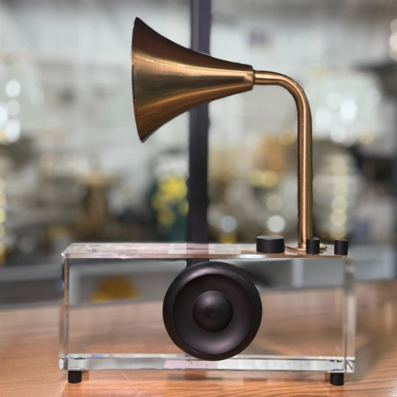 Crystal Gramophone Tabletop Decor