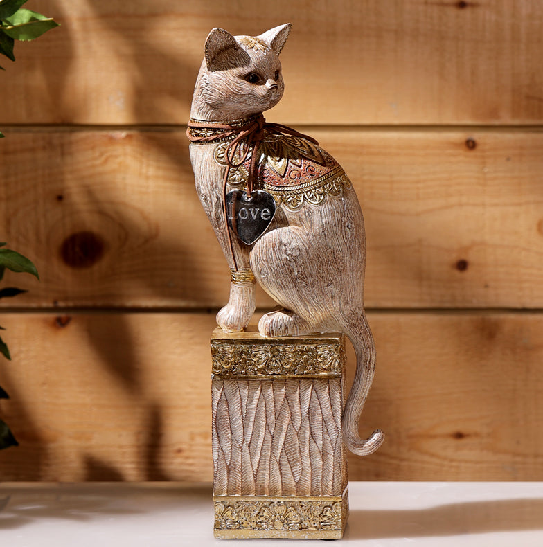 VINTAGE-STYLE DECORATIVE CAT FIGURINE