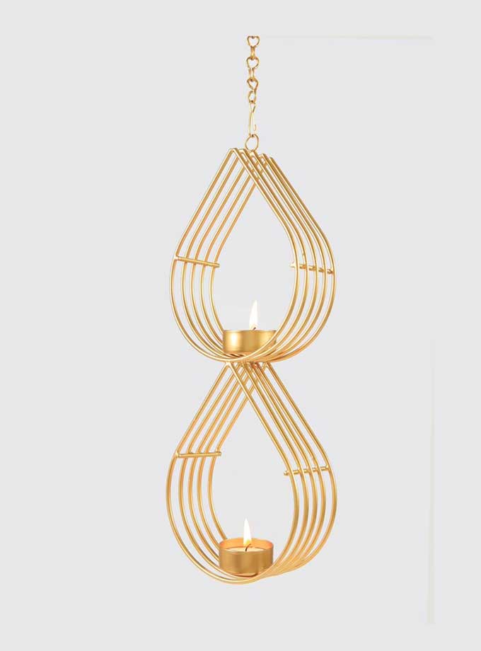 Decorative Handcrafted Metal Hanging Tea Light Candle Holder
