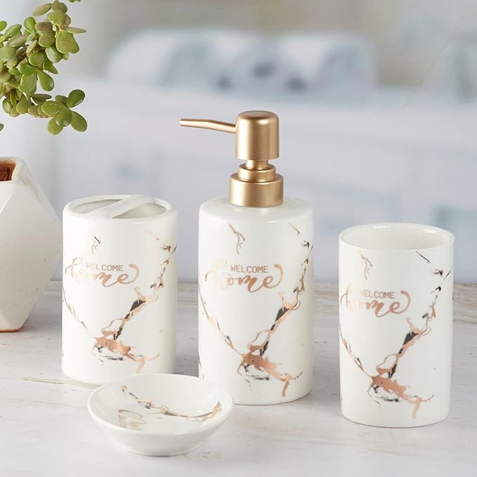 Ceramic Bathroom Set – Stylish 4 Piece