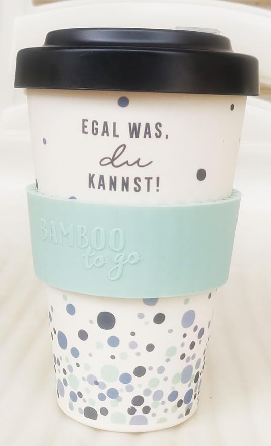 Bamboo Fiber Travel Mug with Lid & Silicone Grip