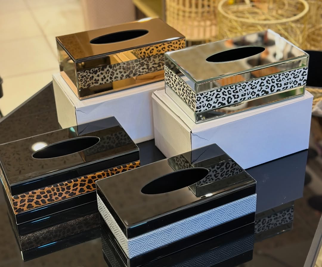 Luxury Leopard Mirror Tissue Box – Bold & Elegant