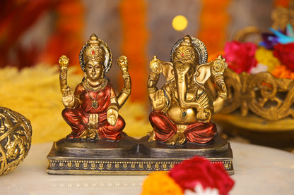 Divine Lakshmi Ganesh Idol Set