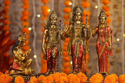 Ram Darbar Antique Finish golden red statue