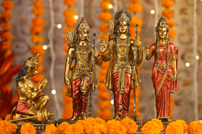 Ram Darbar Antique Finish golden red statue