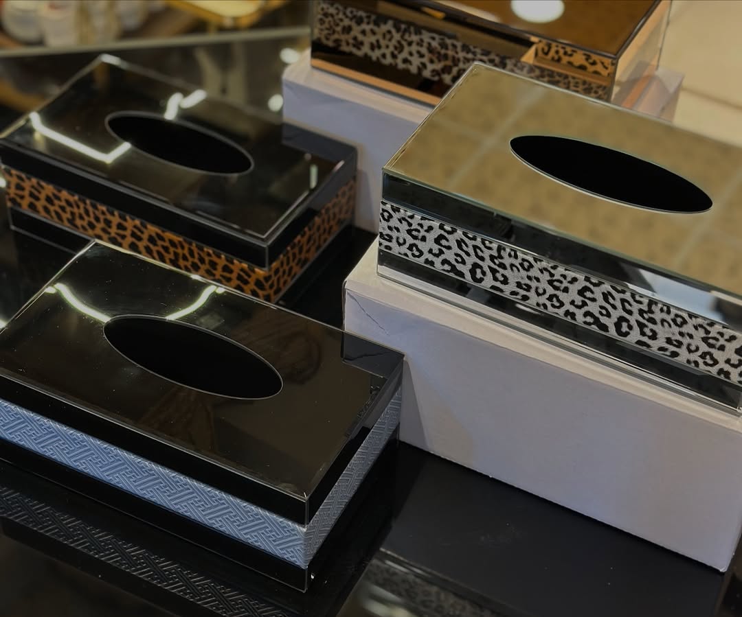 Luxury Leopard Mirror Tissue Box – Bold & Elegant