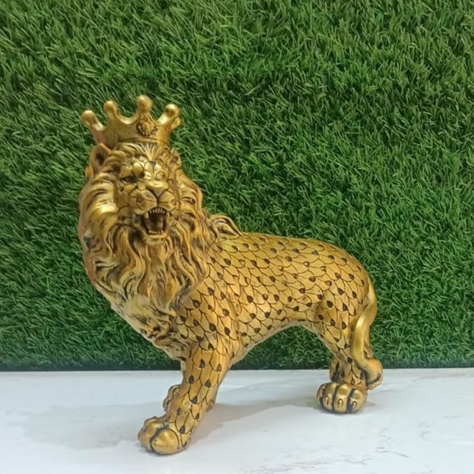 Crowned Lion King Statue