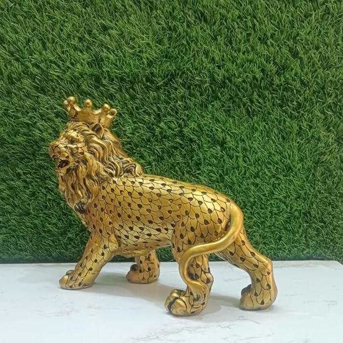 Crowned Lion King Statue