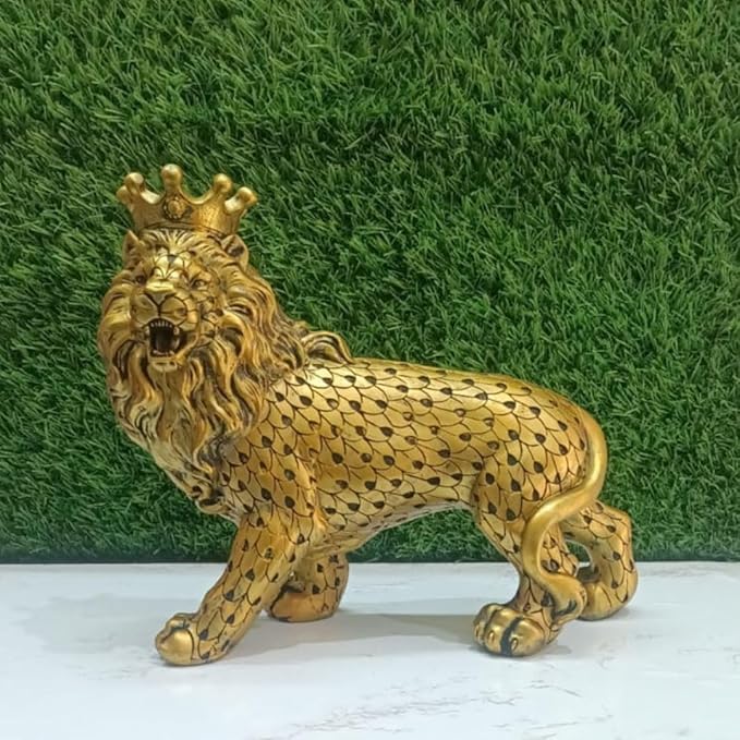 Crowned Lion King Statue