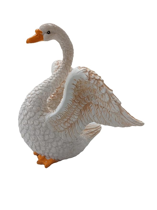 White Resin Swan Decor Figurine