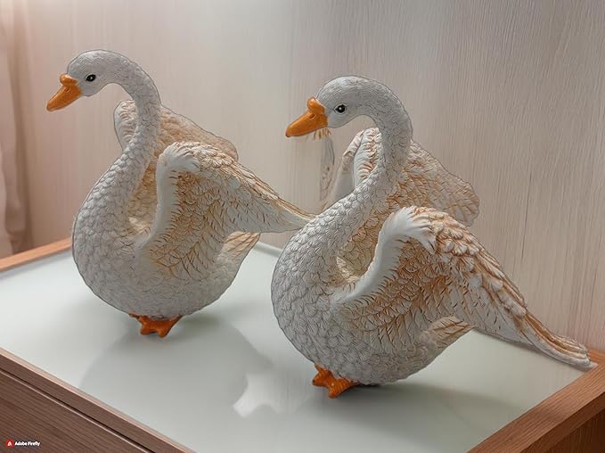 White Resin Swan Decor Figurine