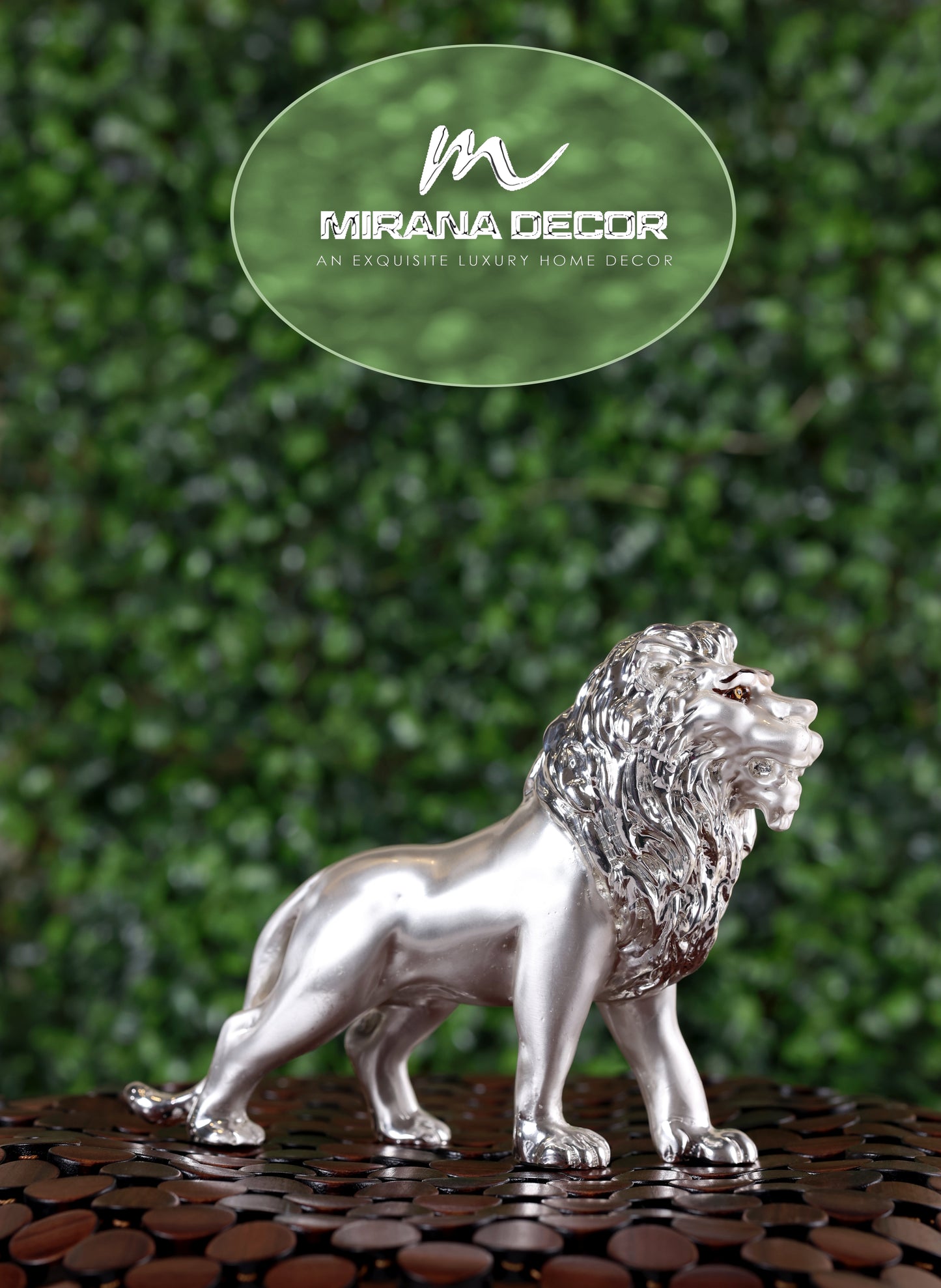 LION SILVER PLATED EMBERY FINISH