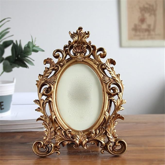 Intricately carved gold frame showcasing European vintage charm for elegant spaces