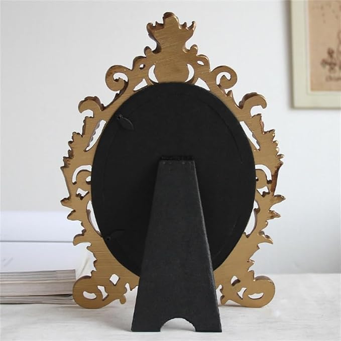 Elegant European-inspired gold photo frame with detailed antique styling