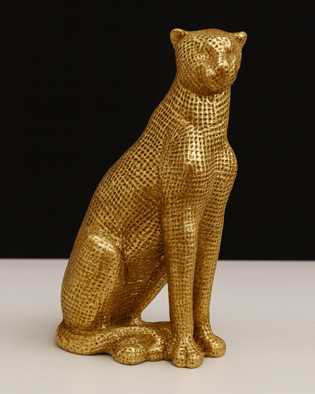 Golden Cheetah Figurine – Modern Luxury Home Accent