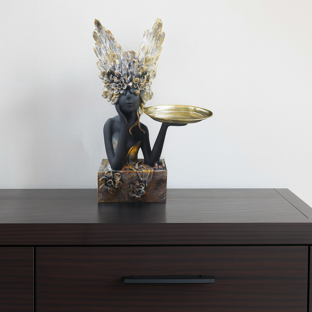 Black and Gold Angel/Fairy Lady Statues