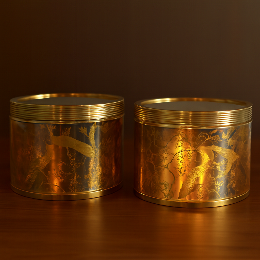 Luxury Golden Storage Jar Set of 2