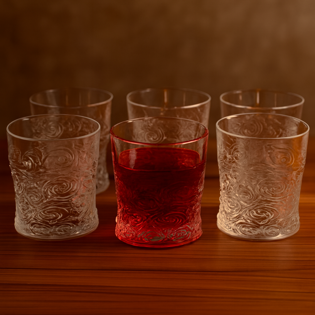 Swirl Textured Glass Tumbler Set of 6