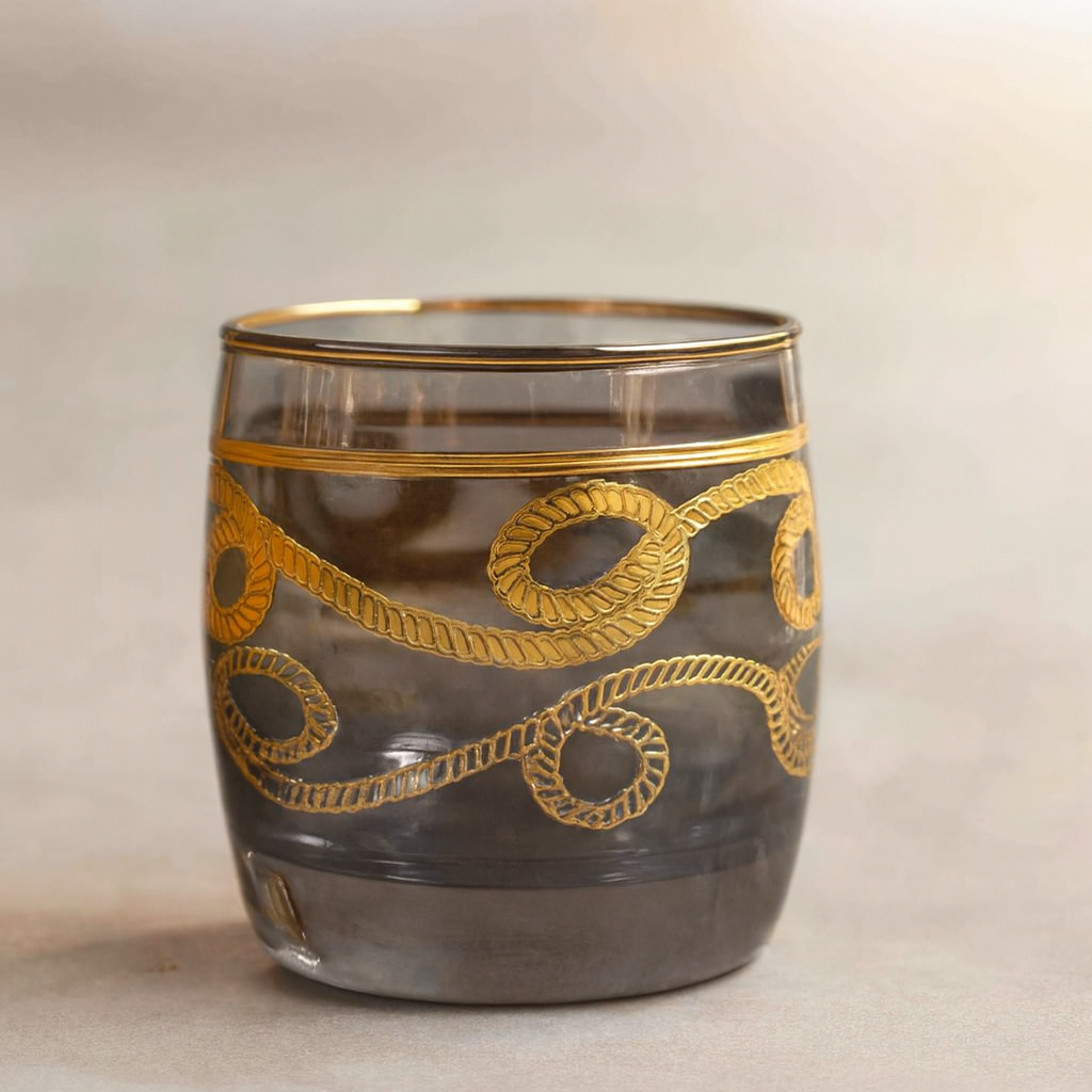 Golden Mosaic Whiskey Glass Set – Set of 6