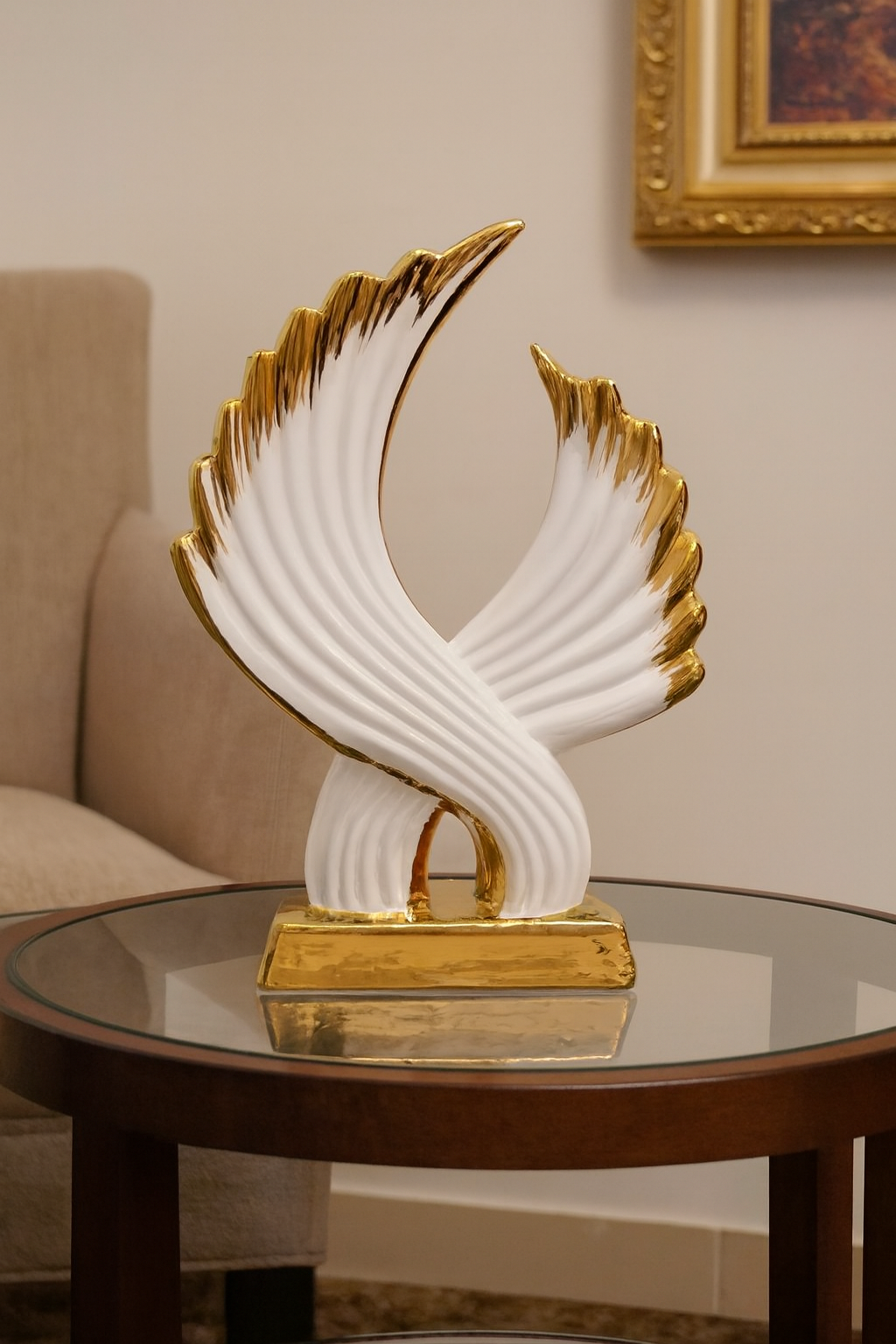 Golden Wing Harmony Sculpture