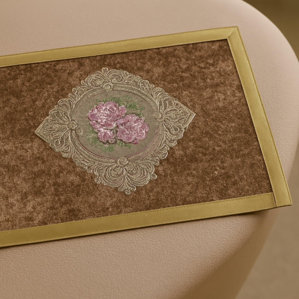 Luxury Velvet Embroidered Table Mats – Set of 6