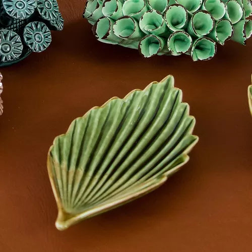 Green Leaf Ceramic Table Centerpiece