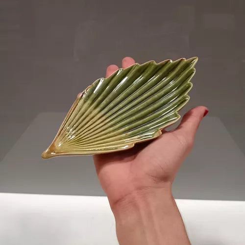 Green Leaf Ceramic Table Centerpiece