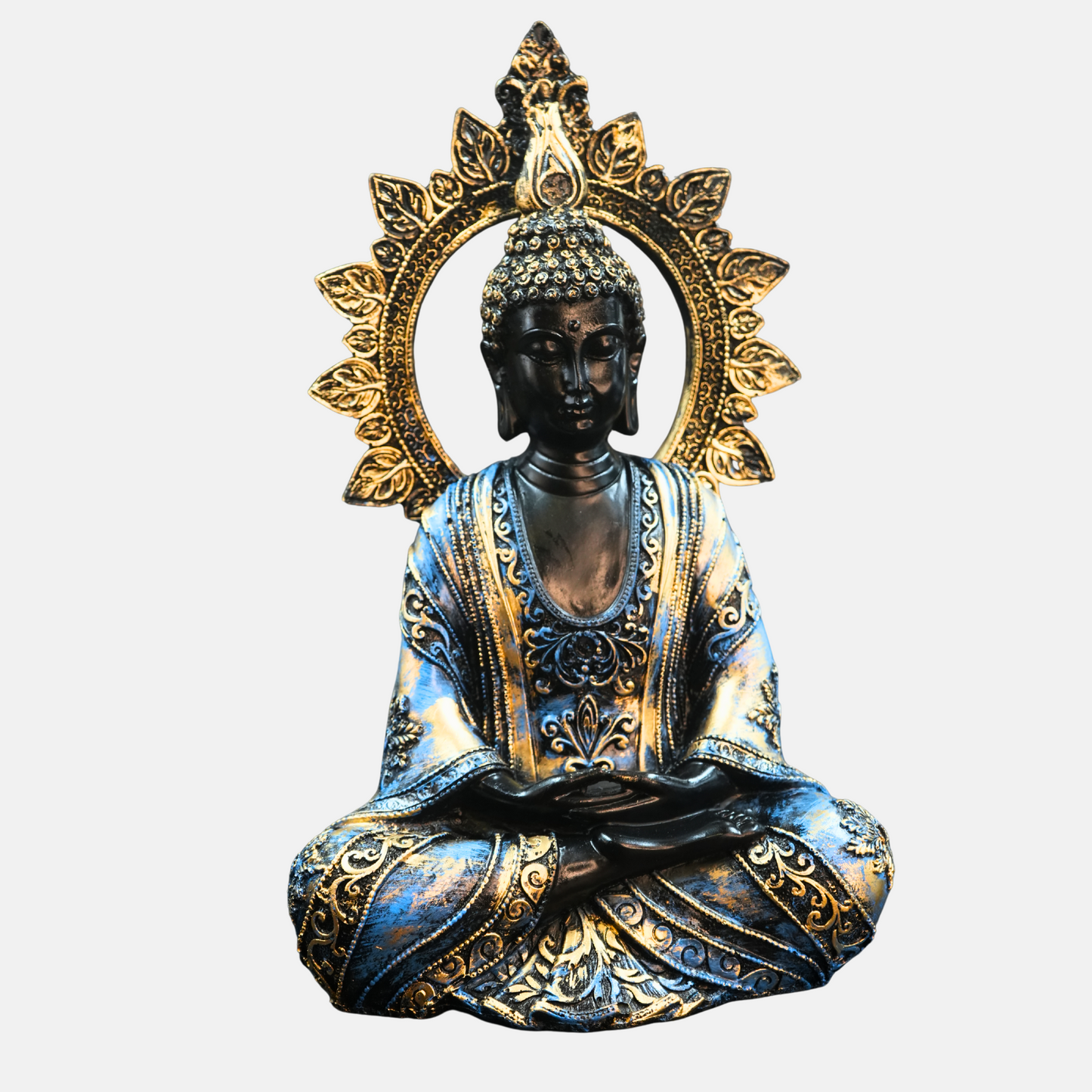 Antique Gold Meditating Buddha Statue