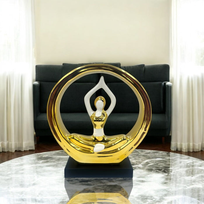 Golden Serenity Yoga Angel Meditation Figurine
