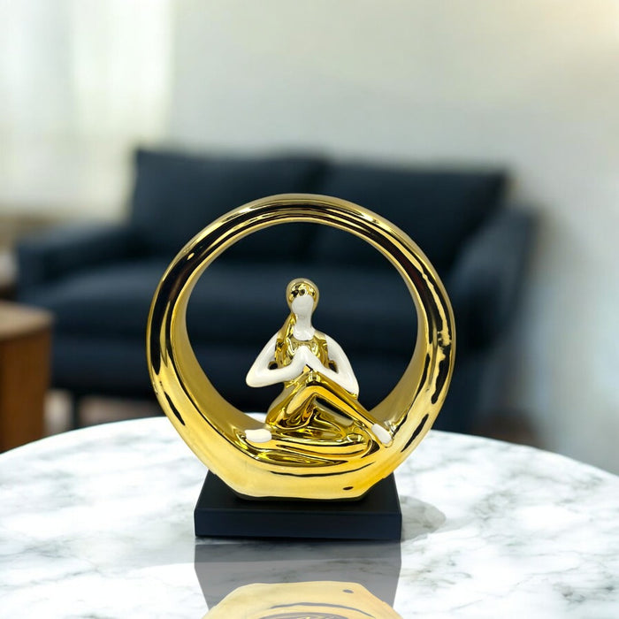 Golden Serenity Yoga Angel Meditation Figurine