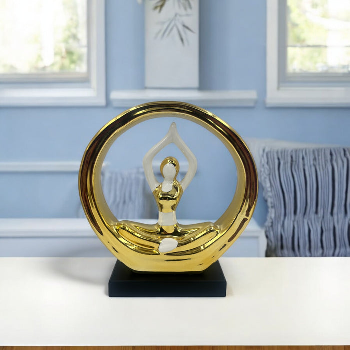Golden Serenity Yoga Angel Meditation Figurine
