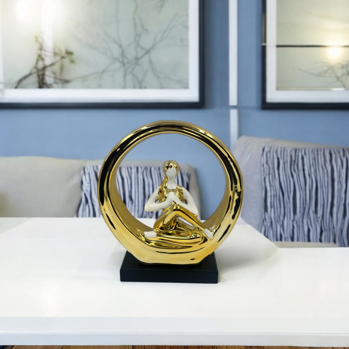 Golden Serenity Yoga Angel Meditation Figurine