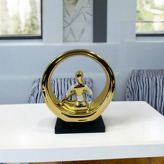 Golden Serenity Yoga Angel Meditation Figurine