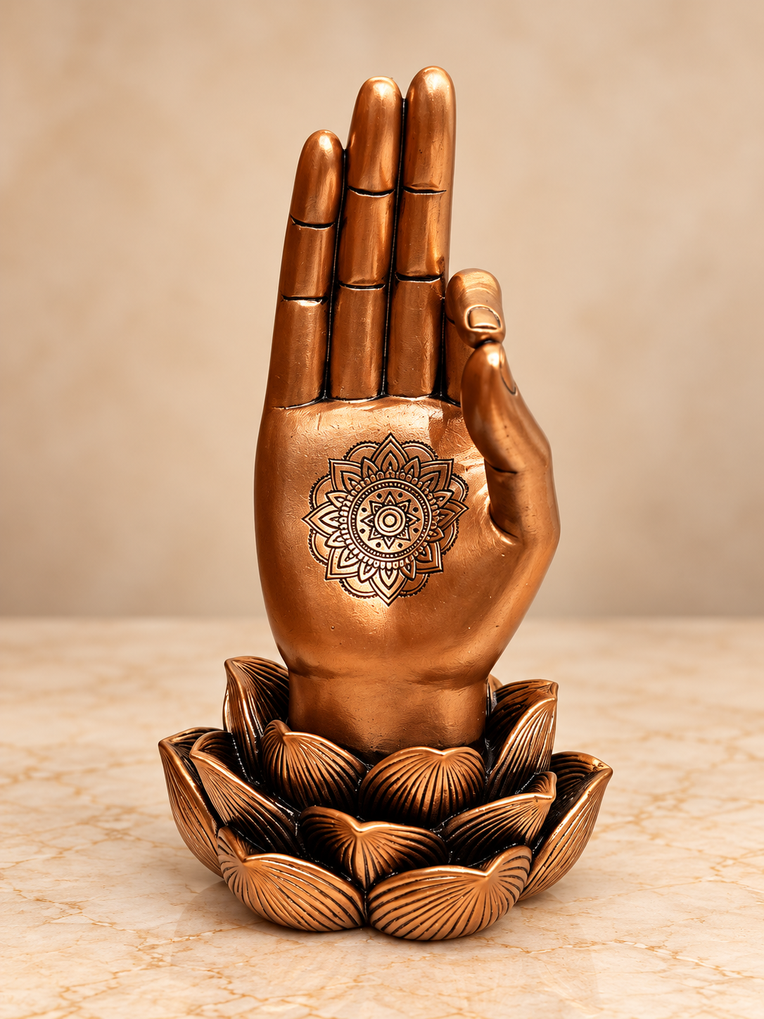 Luxury Lotus Hand Decorative Showpiece